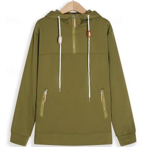 Quarter Zip Color Block Hoodie