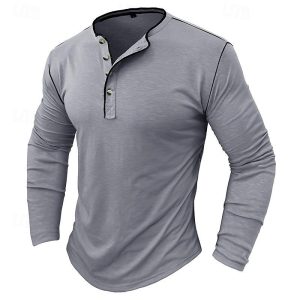 Bandana Print 3D Print Short Sleeve Henley Standing Collar Tee