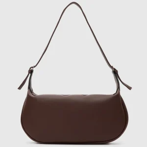 Elegant Brown Crescent Shoulder Bag