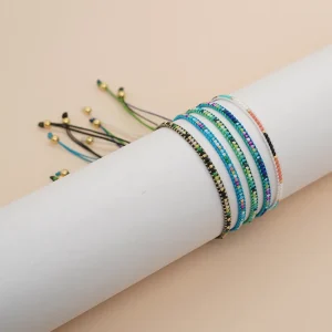 Geometric Seed Bead Knitted Bracelets