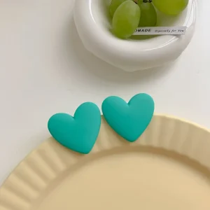 Heart-Shaped Matte Earrings
