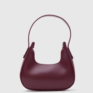 Sleek Burgundy Faux Leather Shoulder Bag