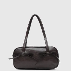 Elegant Brown Faux Leather Handbag